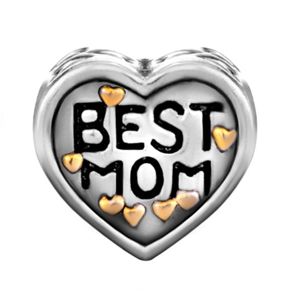 Pugster Best Mom Heart Charm - Fits Pandora - Picture 2 of 3